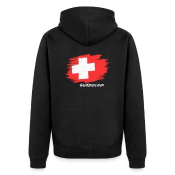 Suisse Suisse Suisse Cadeau - Veste à capuche bio Premium Unisexe - noir - Dos - Nico (187cm)