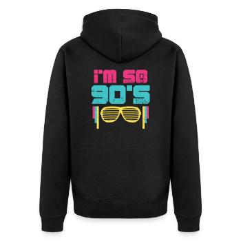 90s Sunglasses 90s Party Retro Gift - Unisex Premium Organic Zip Hoodie - black - Back - Nico (187cm)