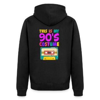 90s 90s cassette party theme party gift - Unisex Premium Organic Zip Hoodie - black - Back - Nico (187cm)