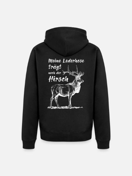 Lederhose - Unisex Premium Bio Zip Hoodie - Schwarz