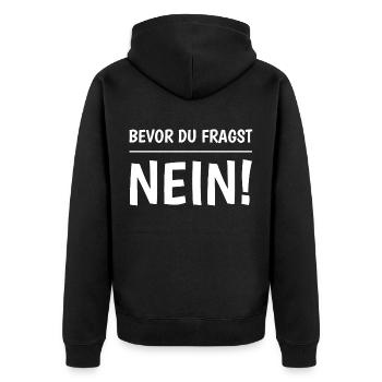 Avant de demander Non - Veste à capuche bio Premium Unisexe - noir - Dos - Nico (187cm)