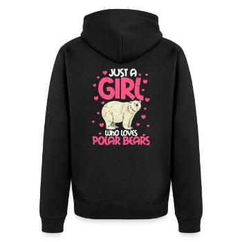 Ours polaire Fille Polaire Ours Polaire Ours Cadeau - Veste à capuche bio Premium Unisexe - noir - Dos - Nico (187cm)