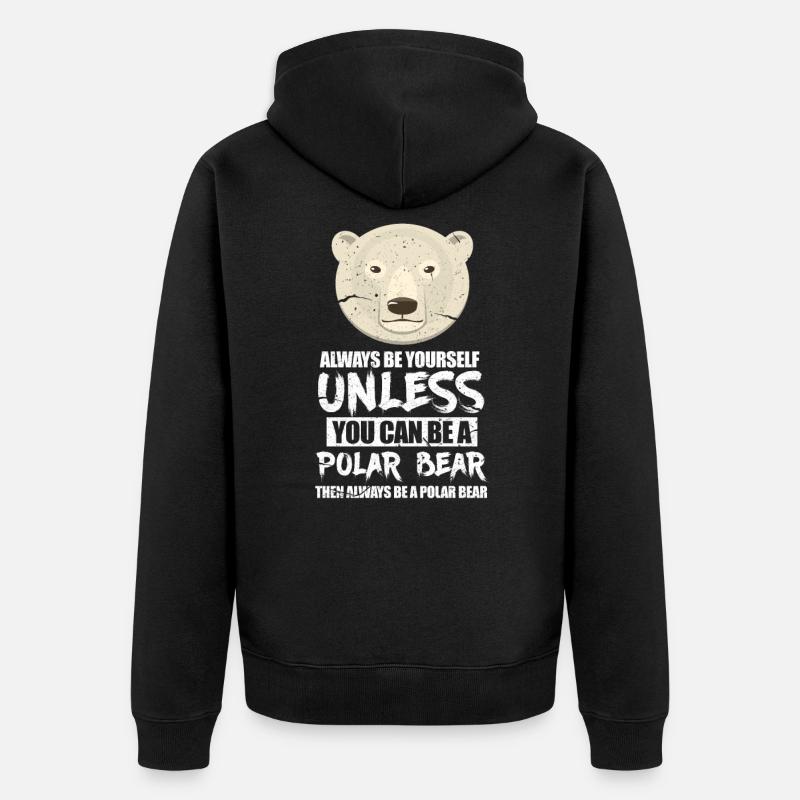 Eisbär - Unisex Premium Bio Zip Hoodie - Schwarz