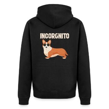 Corgi Wales chien Welsh Corgi Pembroke - Veste à capuche bio Premium Unisexe - noir - Dos - Nico (187cm)
