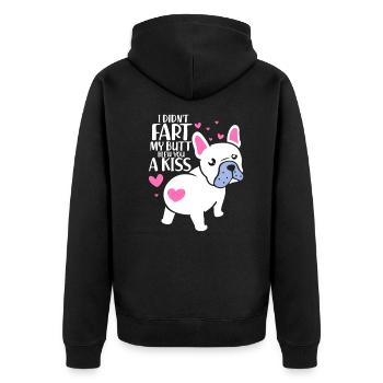 Bulldog français - Veste à capuche bio Premium Unisexe - noir - Dos - Nico (187cm)