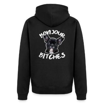 Bulldog français - Veste à capuche bio Premium Unisexe - noir - Dos - Nico (187cm)
