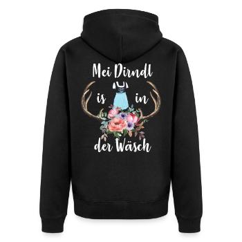 Mon Dirndl est dans la lessive - Veste à capuche bio Premium Unisexe - noir - Dos - Nico (187cm)