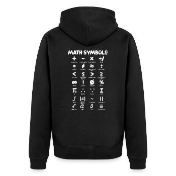 Mathe Mathematik Lehrer Algebra Schule Geschenk - Unisex Premium Bio Zip Hoodie - Schwarz - Hinten - Nico (187cm)