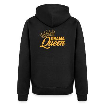 Drama Queen - Unisex Premium Bio Zip Hoodie - Schwarz - Hinten - Nico (187cm)