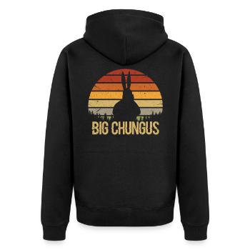 Big Chungus - Unisex Premium Bio Zip Hoodie - Schwarz - Hinten - Nico (187cm)