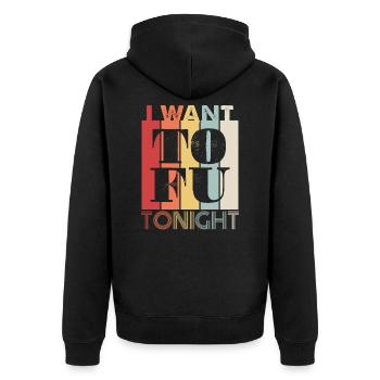 Vegan - Unisex Premium Organic Zip Hoodie - black - Back - Nico (187cm)