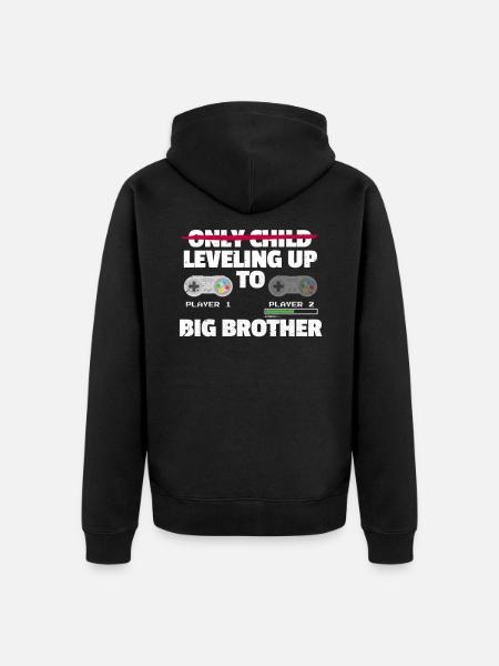 Groser Brother Gamer Siblings Sister - Unisex Premium Organic Zip Hoodie - black