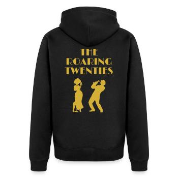 Roaring Twenties Jazz Age 1920 Goldene 20er Jahre - Unisex Premium Bio Zip Hoodie - Schwarz - Hinten - Nico (187cm)