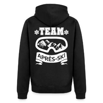 Apres Ski Team - Unisex Premium Bio Zip Hoodie - Schwarz - Hinten - Nico (187cm)
