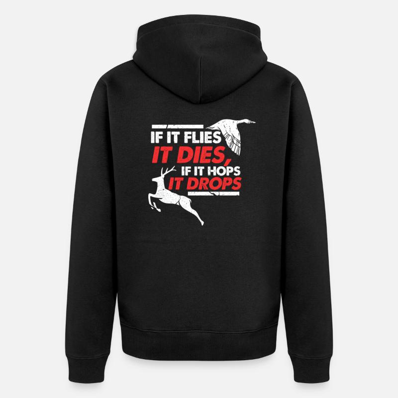 Jagd - Unisex Premium Bio Zip Hoodie - Schwarz