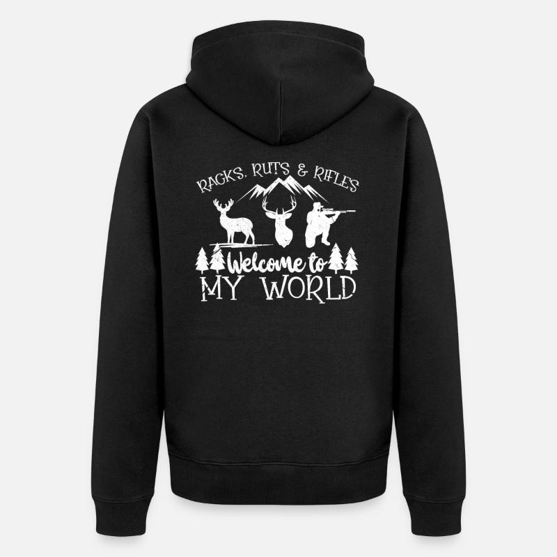 Jagd - Unisex Premium Bio Zip Hoodie - Schwarz