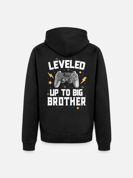 Nivå upp till Big Brother baby tillkännagivande - Ekologisk premiumluvjack unisex - svart