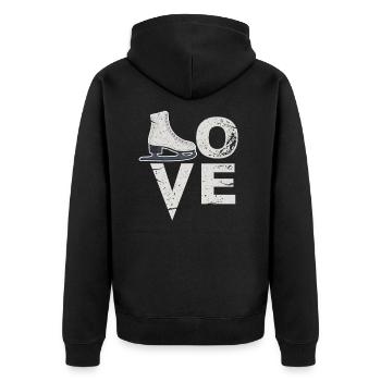 Eiskunstlauf - Unisex Premium Bio Zip Hoodie - Schwarz - Hinten - Nico (187cm)