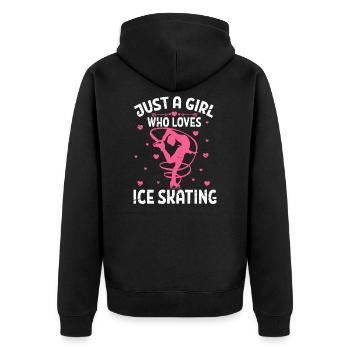 Eiskunstlauf - Unisex Premium Bio Zip Hoodie - Schwarz - Hinten - Nico (187cm)