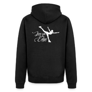 Cadeau de patinage sur glace de sports d'hiver - Veste à capuche bio Premium Unisexe - noir - Dos - Nico (187cm)