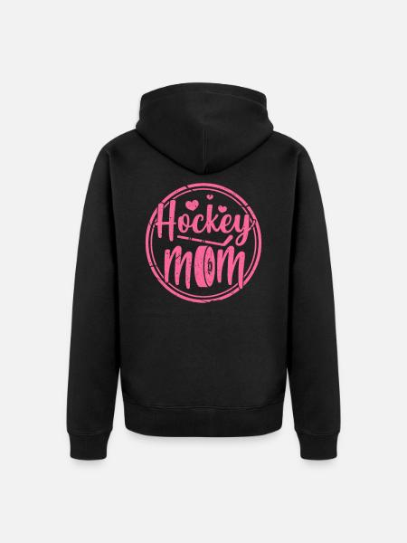 Eishockey Mutter - Unisex Premium Bio Zip Hoodie - Schwarz