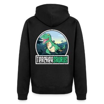 Teachersaurus Don de professeur TRex Dinosaure Saurus - Veste à capuche bio Premium Unisexe - noir - Dos - Nico (187cm)