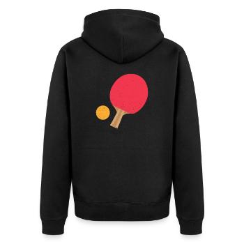 Table Tennis Ping Pong Ping Pong Gift - Unisex Premium Organic Zip Hoodie - black - Back - Nico (187cm)