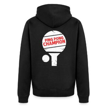 ping-pong - Unisex Premium Organic Zip Hoodie - black - Back - Nico (187cm)