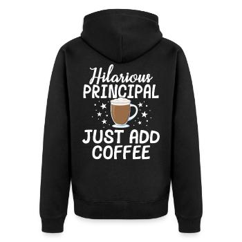 Hilarious Principal Addieren Sie einfach Kaffeeschule - Unisex Premium Bio Zip Hoodie - Schwarz - Hinten - Nico (187cm)