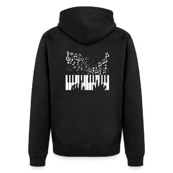 Piano Piano Pianist Musician Classical Gift - Unisex Premium Organic Zip Hoodie - black - Back - Nico (187cm)