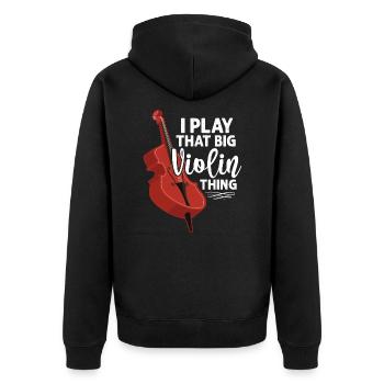Kontrabass Orchester Bass Bassist Musiker Band - Unisex Premium Bio Zip Hoodie - Schwarz - Hinten - Nico (187cm)