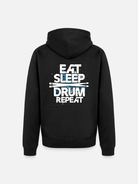 Drums - Unisex Premium Organic Zip Hoodie - black