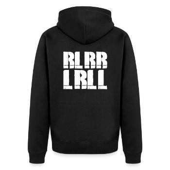 Drums - Unisex Premium Organic Zip Hoodie - black - Back - Nico (187cm)