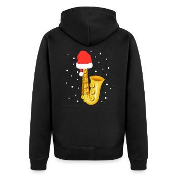 Saxophone de Noël - Veste à capuche bio Premium Unisexe - noir - Dos - Nico (187cm)