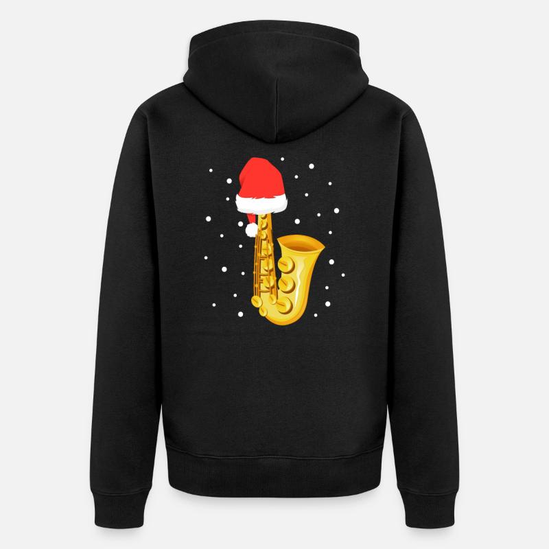 Saxophone de Noël - Veste à capuche bio Premium Unisexe - noir