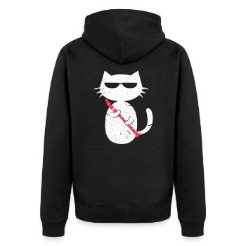 Flûte Flûte Fanfare Cadeau Chat - Veste à capuche bio Premium Unisexe - noir - Dos - Nico (187cm)