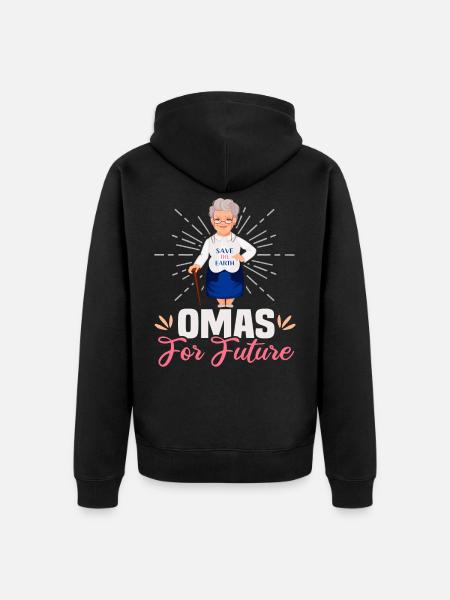 Omas for future - Unisex Premium Bio Zip Hoodie - Schwarz