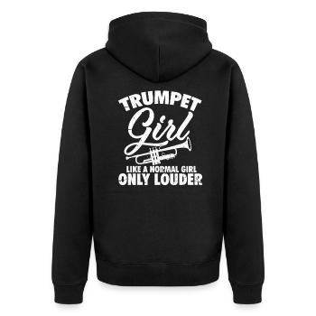 Trompette Girl musicienne femme trompettes cadeau - Veste à capuche bio Premium Unisexe - noir - Dos - Nico (187cm)