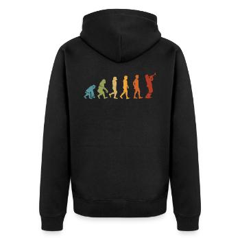 Trumpet evolution - Unisex Premium Organic Zip Hoodie - black - Back - Nico (187cm)