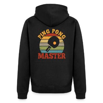 Ping-pong - Unisex Premium Organic Zip Hoodie - black - Back - Nico (187cm)
