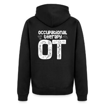 Occupational Therapist Therapy Therapist Occupational Therapy - Unisex Premium Organic Zip Hoodie - black - Back - Nico (187cm)