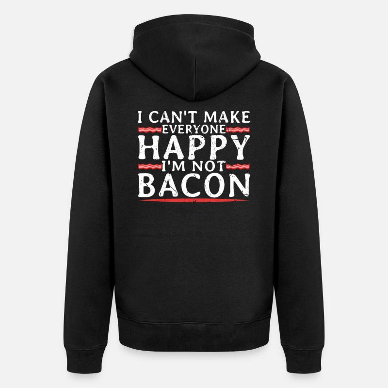 Bacon - Unisex Premium Organic Zip Hoodie - black