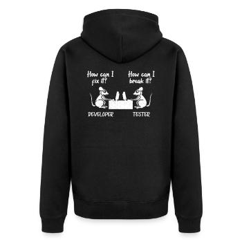 développeur de logiciels - Veste à capuche bio Premium Unisexe - noir - Dos - Nico (187cm)