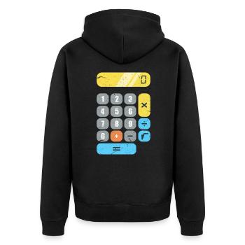 Math calculator Mathematics Mathematician - Unisex Premium Organic Zip Hoodie - black - Back - Nico (187cm)