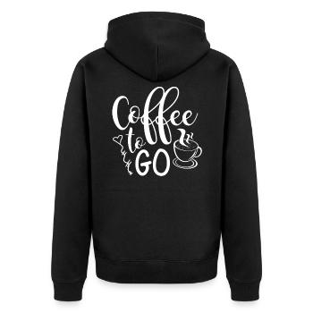 COFFEE TO GO Idée cadeau - Veste à capuche bio Premium Unisexe - noir - Dos - Nico (187cm)
