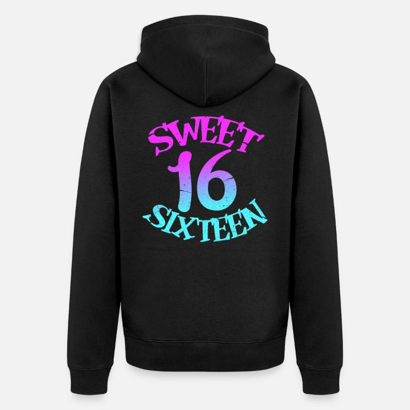 16ème anniversaire - Veste à capuche bio Premium Unisexe - noir
