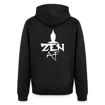 Zen - Unisex Premium Bio Zip Hoodie - Schwarz - Hinten - Nico (187cm)