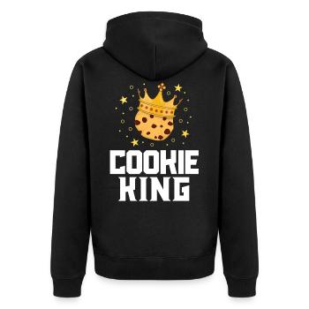 Plätzchen-König Cute Chocolate Chip Foodie Gift Kids - Unisex Premium Bio Zip Hoodie - Schwarz - Hinten - Nico (187cm)