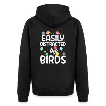 Bird Birds Watching Nature Wings Animal Gift - Veste à capuche bio Premium Unisexe - noir - Dos - Nico (187cm)