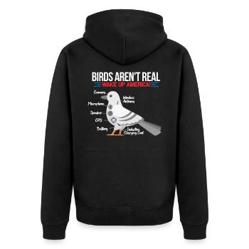 Birds Reconnaissance Surveillance Detective Gift - Unisex Premium Organic Zip Hoodie - black - Back - Nico (187cm)